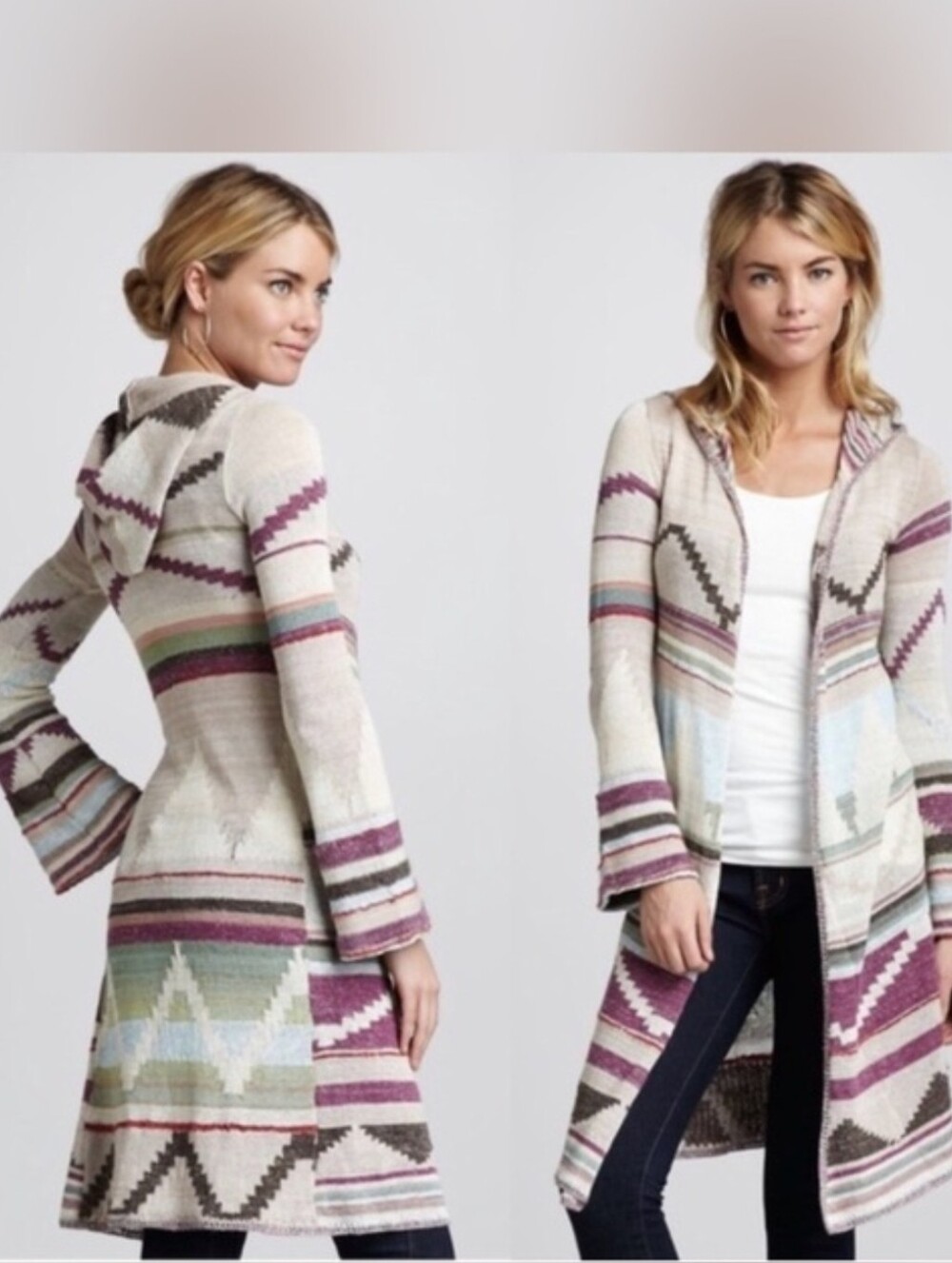 Free People Hooded Long Knit Cardigan Sweater [COPY]